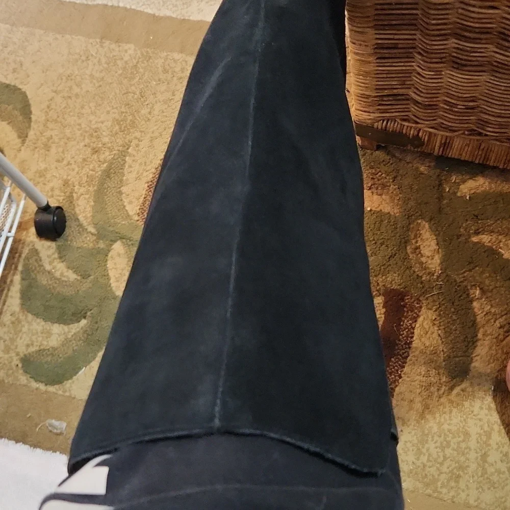 Anne Klein wide calf suede Wedge knee high boots In Box